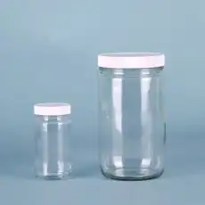 Clear Tall Straight Side Round Bottle / Jar / 장형대광구병, with F217 Foam Lined