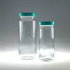 Clear Tall Straight Side Round Bottle / Jar / 장형대광구병, with Teflon Lined Cap