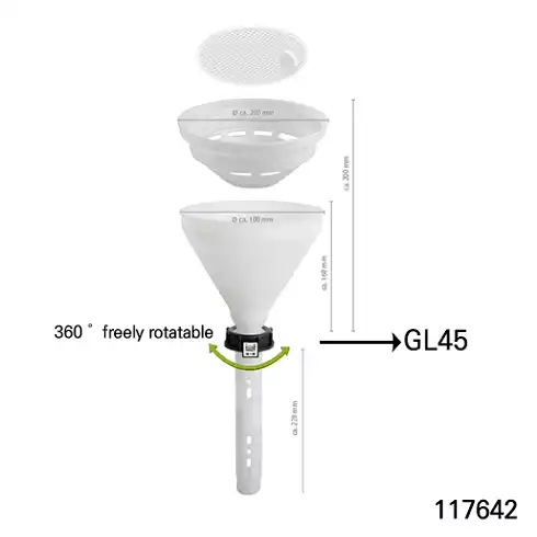 Safety Funnel, HDPE, SCAT® / 폐액용 안전 깔대기, Ø200 & Ø135 mm