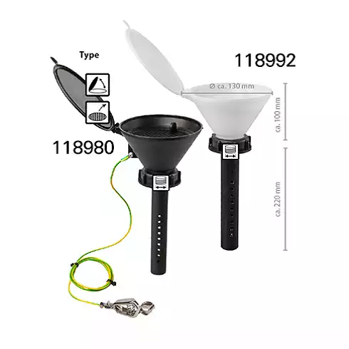 Safety Funnel, HDPE, SCAT® / 폐액용 안전 깔대기, Ø200 & Ø135 mm