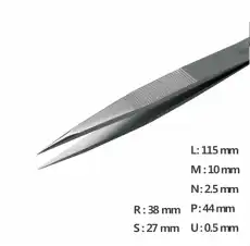 Sturdy, Strong Pointed Tweezer / 정밀트위저, Rubis®,RU-00B-SA