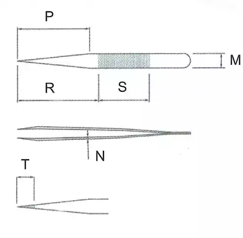 Ultra Fine Pointed, Curved and angled Tweezer / 고정밀트위저, Rubis®,RU-7B-SA