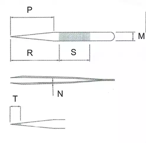 General Use Tweezer / 고정밀트위저, Rubis®,RU-L/Black-SA