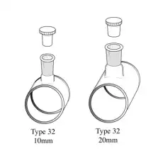 Cylinderical Absorption Cell, 2-Side Polished / 실린더형흡광 셀, 2면투명, Type 32, with PTFE Stopper