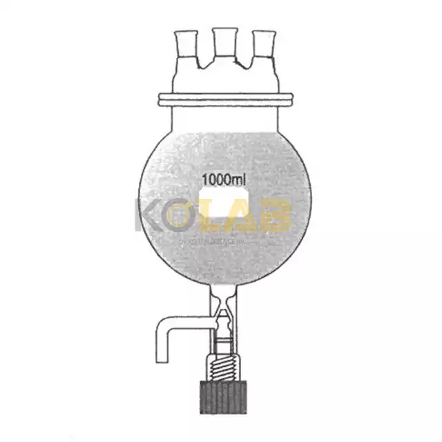 Reaction flask, Round bottom flask type, With cock, 3Neck / 콕크부플라스크형반응조세트, 3구