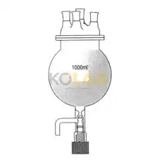 Reaction flask, Round bottom flask type, With cock, 4Neck / 콕크부플라스크형반응조세트, 4구