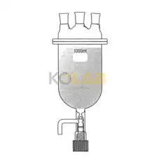 Reaction flask, Beaker type, With cock, 3Neck / 콕크부비이커환저형반응조세트, 3구