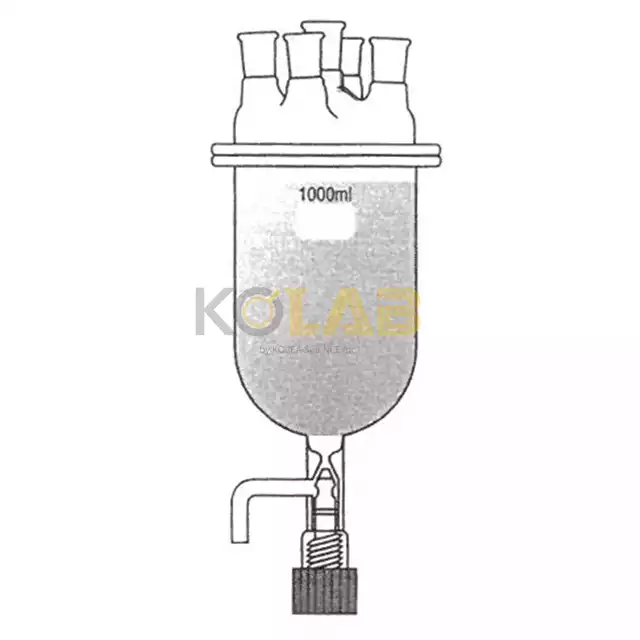 Reaction flask, Beaker type, With cock, 5Neck / 콕크부비이커환저형반응조세트, 5구