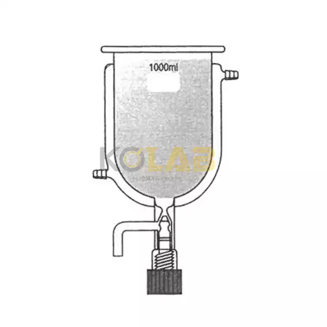 Reaction flask, Jacketed, With cock / 콕크부이중자켓반응조하부