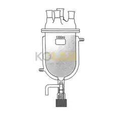 Reaction flask, Jacketed, With cock, 4Neck / 콕크부이중자켓반응조세트, 4구