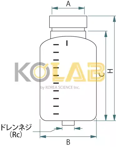 PFA thick-walled wide mouth bottles with drain / 두꺼운PFA하단출수광구병