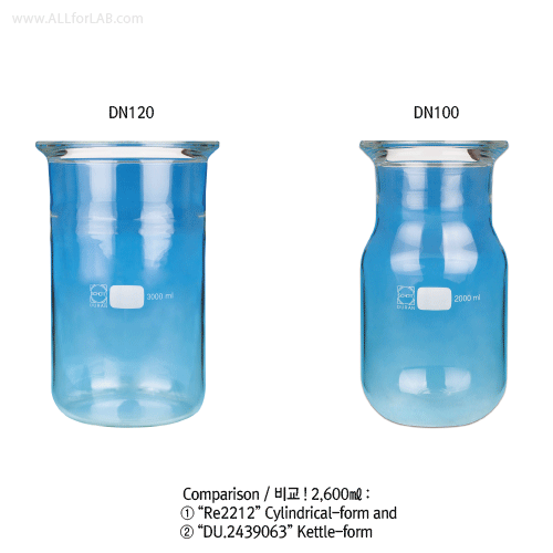 100 ~ 22,000㎖ DURAN® Original Vacuum/Pressure Reaction Vessel, with 45° DN-flange/O-ring Groove / 정품 DURAN® 환저 진공 / 압력 반응 베셀, O-링 홈부, 완벽한 호환성 표준화 규격, Perfact Compatibility, 0.5 ~ 2.5 bar