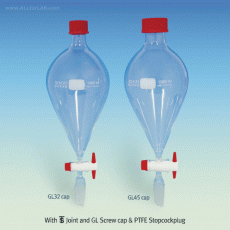 SciLab® 24/40-cone Professional Separatory Funnels, with DURAN® PBT Screwcap/ PTFE Seal, 100~2000ml / 부 스크류-캡 분액 깔때기, PTFE콕, DURAN Boro-glass 3.3, with PTFE plug Stopcock