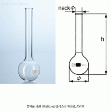 DURAN® Blanks, for Distilling & Evaporating Flasks / 반제품, 증류 - & 농축 - 플라스크 제조용, DURAN마크 / 용량 / 백색마킹 표시부, α3.3-glass