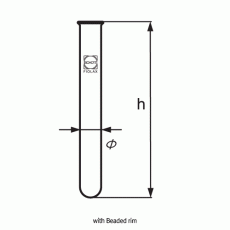 DURAN® Glass Test Tubes, Heavy wall, 2~100㎖ with Heavy-Duty Beaded Rim, Borosilicate Glass α3.3 / 두꺼운 시험관