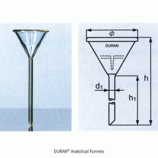 DURAN® Analytical Funnels, for Rapid-Filtration with special Rib-In, / 분석용 깔때기, 신속여과 / 분석용