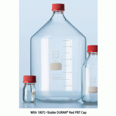 DURAN® “Leak-Proof” Hi-grade Lab Bottle with 3mm-thick PTFE/Silicone Septa-Sealed Cap, 10~20,000㎖ Ideal for Chemical Resist & Durability, Boro-glass 3.3, with DIN GL25~45 Screw & Graduation, Autoclavable, “리크프루프”랩바틀, 내약품용에 최적