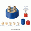 DURAN® GLS80 Multi-Connection System, Screwcap with 4 or 5-Ports(GL18) Ideal for Safe Transfer of Liquid, Autoclavable / GLS 80 Bottles용 4구/5구(GL18) 스크류캡 & 부품