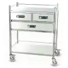 Stainless Steel Cart, Heavy - Duty / 스테인레스 서랍식 카트, 3단 상/하 서랍식