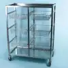 Glassware Cart with Basket / 스테인레스 바스켓 카트, 미닫이 서랍 방식