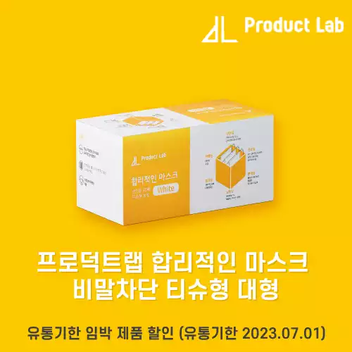 Product Lab 합리적인 마스크, 덴탈마스크 성인용 50매 티슈형