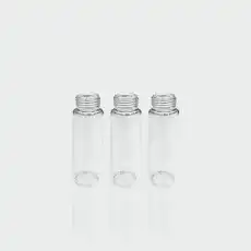 20mL Ultra Clear Precision Screw Headspace Vial, Round Bottom & Blue PTFE/White Silicone Septa(Centre Hole)